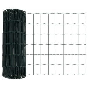 vidaXL Evrópsk girðing Grænn 0.8 x 25 m PVC-húðaður járn