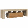 804367 vidaXL TV Cabinet with LED Lights Sonoma Oak 140x35x40 cm