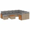vidaXL 11 Hluta Gar&eth;s&oacute;fasett me&eth; Sessum Drapplita&eth; P&oacute;l&yacute;rattan