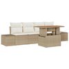 vidaXL Gar&eth;s&oacute;fa sett me&eth; geymslu 5 pcs Drapplita&eth;ur Poly rattan