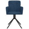 vidaXL Snúningsborðstofustólar 2 stk. Bláir Flauel