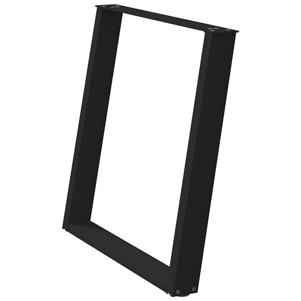 vidaXL borðstofuborðsfætur U-laga 2 stk. svart 70x(72-73) cm stál