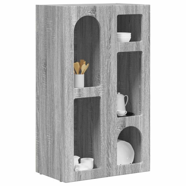 vidaXL Vi&eth;beinteyfla Gr&aacute;r Sonoma 59 x 35 x 100,5 cm Samsettur vi&eth;ur