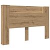 vidaXL H&ouml;fu&eth;pallur skap me&eth; LED Handverks Eik 160 x 16,5 x 103,5 cm