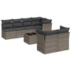 vidaXL 8 Hluta Gar&eth;s&oacute;fasett me&eth; Sessum Gr&aacute;r P&oacute;l&yacute;rattan