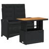 vidaXL 2 stykki gar&eth;bor&eth;stofusett me&eth; p&uacute;&eth;um Black Poly Rattan