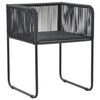 vidaXL 5 Parta Gar&eth;bor&eth;stofusett PVC Rattan Svart