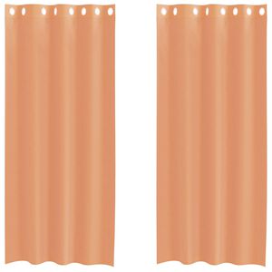 vidaXL Voile Gluggatj&ouml;ld me&eth; Grommets 2 stk Terracotta