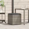 vidaXL Koddabox með geymslu Grár 50 x 50 x 50 cm pólýrattan