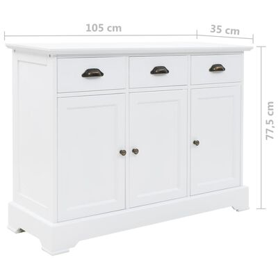 vidaXL Skenkur með 3 hurðum MDF og Fura 105x35x77,5 cm