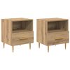 vidaXL N&aacute;ttbor&eth; 2 pcs Br&uacute;nn 40 x 35 x 47,5 cm Samsettur vi&eth;ur