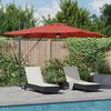 vidaXL Roma Parasol Rauður 286 x 285 x 270 cm Aluminum og pólyester