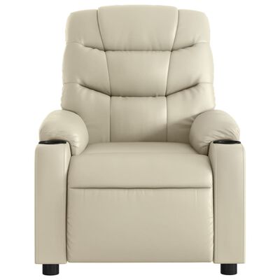 vidaXL Electric Recliner Chair Cream gervi leður