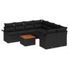 vidaXL Gar&eth;s&oacute;fa sett me&eth; geymslu 9 pcs Svartur p&oacute;l&yacute;rattan