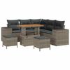 vidaXL Gar&eth;s&oacute;fa sett me&eth; p&uacute;&eth;i me&eth; geymslu 8 pcs Gr&aacute;r p&oacute;l&yacute;rattan