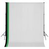 vidaXL Photo Studio Kit me&eth; 3 b&oacute;mullarbakgrunnsramma 3x3 m