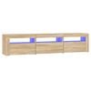 vidaXL Sj&oacute;nvarpssk&aacute;pur me&eth; LED Lj&oacute;sum Sonoma Eik 180x35x40 cm