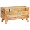 vidaXL Geymslukassi me&eth; geymslu 70 x 35 x 40 cm Gegnheill mang&oacute;vi&eth;ur