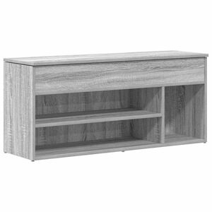 vidaXL Sk&oacute;bekkur Gr&aacute;r Sonoma 102x30,5x45 cm Samsettur Vi&eth;ur