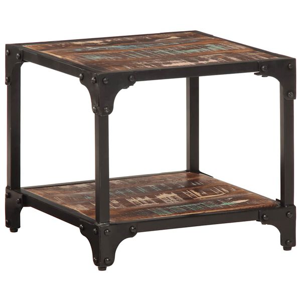 vidaXL Sófaborð 40x40x36 cm Gegnheill Endurnýttur Viður