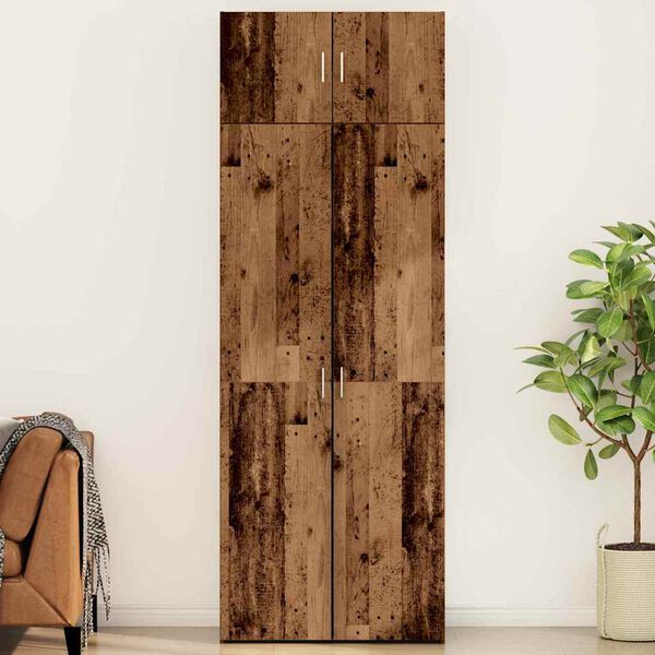 vidaXL Geymslusk&aacute;pur 3 pcs Gamalt timbur