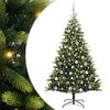 vidaXL Gervi li&eth;a&eth;ur j&oacute;latr&eacute; 300 LED lj&oacute;s Gr&aelig;nn 180 cm PVC og PE