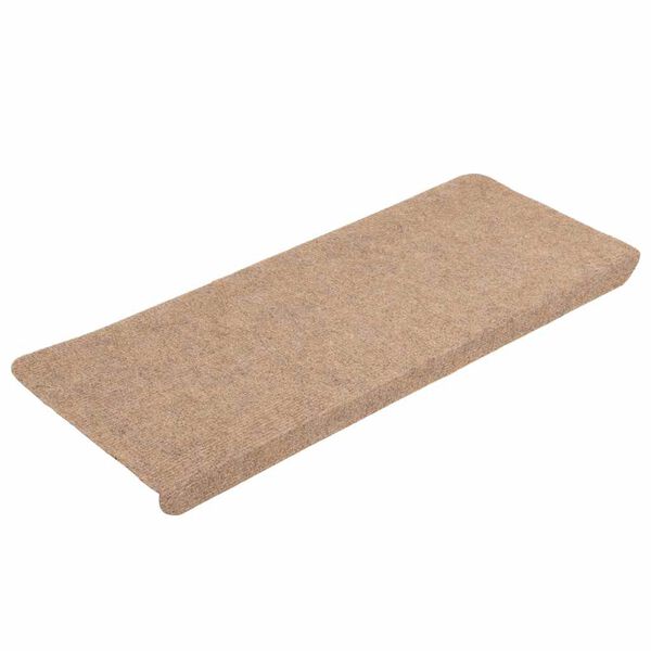 vidaXL Stigamottur Sj&aacute;lfl&iacute;mandi 30 stk Beige 65x24,5x3,5 cm