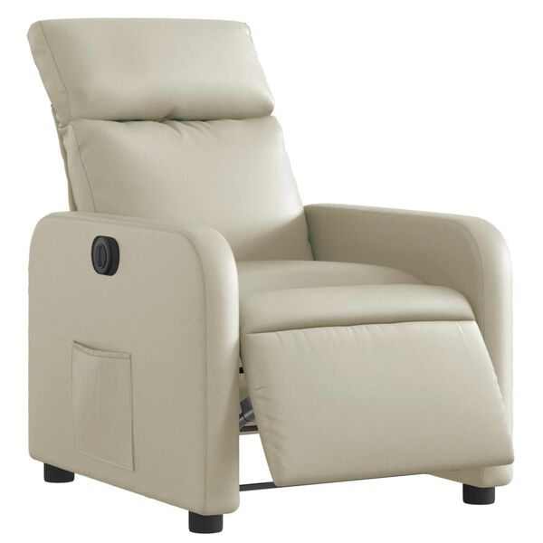 vidaXL Electric Recliner Chair Cream gervi le&eth;ur