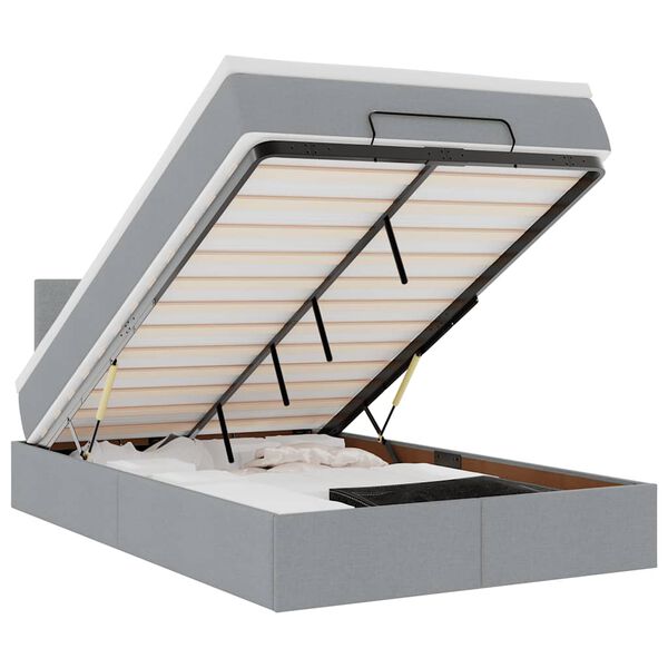 vidaXL Ottoman r&uacute;m me&eth; d&yacute;nu Lj&oacute;sgr&aacute;r 120x190 cm Efni