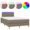 vidaXL H&oacute;lfa&eth; Springr&uacute;m me&eth; D&yacute;nu og LED M&oacute;gr&aacute;r 120x190 cm Tauefni