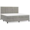 vidaXL H&oacute;lfa&eth; Springr&uacute;m me&eth; D&yacute;nu Lj&oacute;sgr&aacute;tt 200x200 cm Flauel