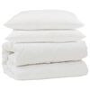 vidaXL R&uacute;mfatasett me&eth; kodda 3 pcs Hv&iacute;tt Mikrof&iacute;ber og d&uacute;nfja&eth;rir