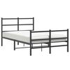 vidaXL R&uacute;mgrind &uacute;r M&aacute;lmi me&eth; H&ouml;fu&eth;gafli & F&oacute;tagafli Sv&ouml;rt 120x190 cm
