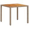 vidaXL Gar&eth;bor&eth; Drappa&eth; 90x90x75 cm P&oacute;l&yacute;rattan og Akas&iacute;a