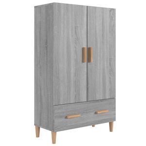 vidaXL Sk&aacute;pur Gr&aacute;ir Sonoma Eik 70x31x115 cm Samsettur Vi&eth;ur