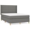 vidaXL H&oacute;lfa&eth; Springr&uacute;m me&eth; D&yacute;nu D&ouml;kkgr&aacute;tt 140x190 cm Efni