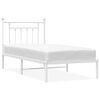 vidaXL R&uacute;mgrind &uacute;r M&aacute;lmi me&eth; H&ouml;fu&eth;gafli Hv&iacute;tur 90x200 cm