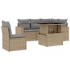 vidaXL 6 Hluta Gar&eth;s&oacute;fasett me&eth; Sessum Drapplita&eth; P&oacute;l&yacute;rattan