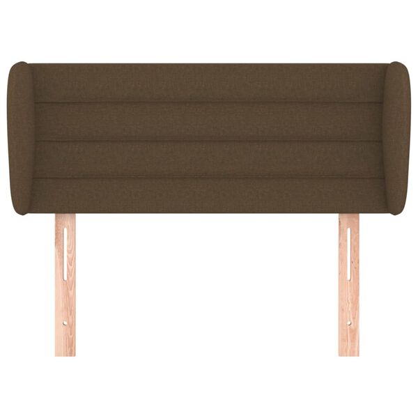 vidaXL Höfðagafl með Eyrum 93x23x78/88 cm Dökkbrúnn Efni