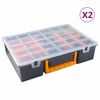 vidaXL &uacute;rvalsbox 2 stk me&eth; f&aelig;ranlegum skiptingum 360x250x85 mm PP