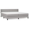 vidaXL H&oacute;lfa&eth; Springr&uacute;m me&eth; D&yacute;nu Lj&oacute;sgr&aacute;tt 200x200 cm Efni