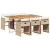 vidaXL 7 Hluta Gar&eth;bor&eth;sett me&eth; Sessum Drappa&eth; P&oacute;l&yacute;rattan