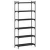 vidaXL B&oacute;kahilla me&eth; 6 Hillum Sv&ouml;rt 80x30x188 cm Samsettur Vi&eth;ur