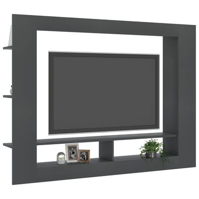 800740 vidaXL TV Cabinet Grey 152x22x113 cm Chipboard