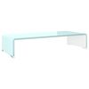 vidaXL Sj&oacute;nvarpsstandur/Skj&aacute;upph&aelig;kkun Gler Hv&iacute;tur 60x25x11 cm