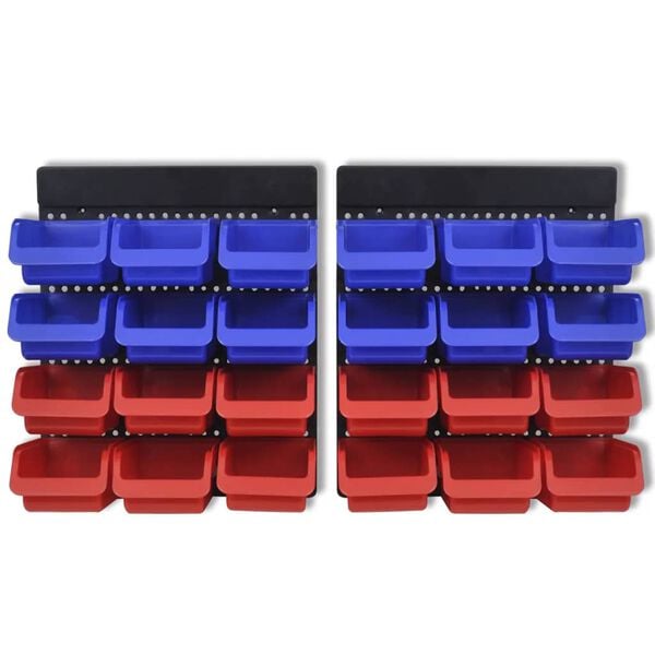 Verkfæraspjald Blátt og Rautt 2 stk Veggfest Verkfærahirsla