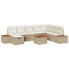 vidaXL Gar&eth;s&oacute;fa sett me&eth; p&uacute;&eth;i 9 pcs Drapplita&eth;ur p&oacute;l&yacute;rattan