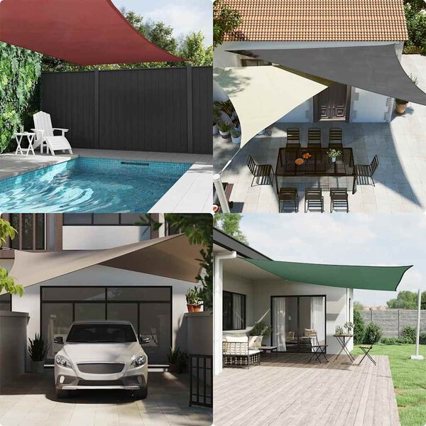 vidaXL S&oacute;lskyggni S&oacute;lsegl Oxfordd&uacute;kur R&eacute;tthyrnt 2x5 m Reykgr&aacute;tt