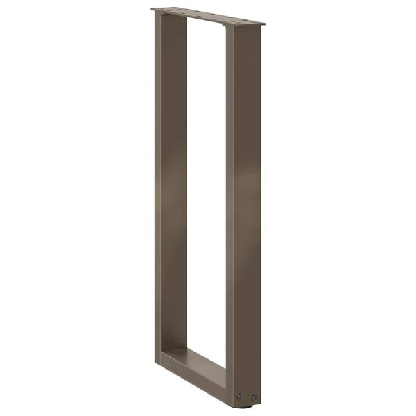 vidaXL borðfætur U-laga 2 stk. úr náttúrulegu stáli 28x(72-73) cm stáli