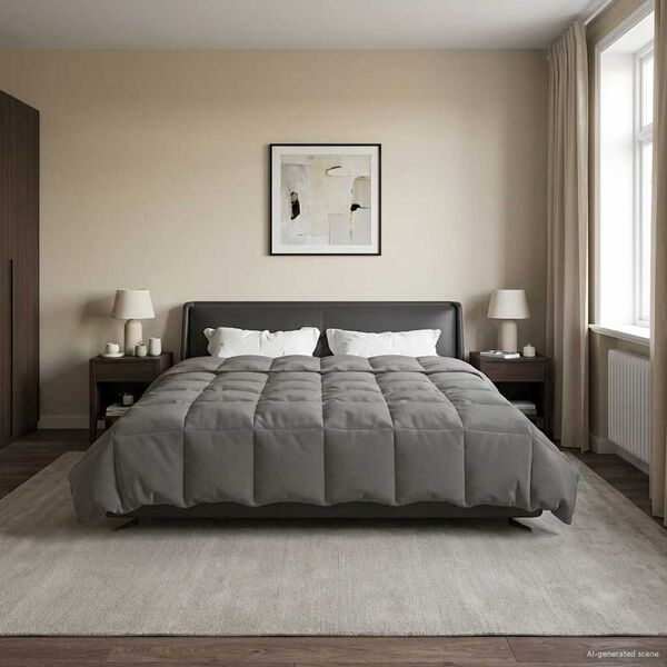 vidaXL Sumars&aelig;ng S&iacute;&eth;la&eth; Lj&oacute;sgr&aacute;r 200 x 200 cm M&iacute;kr&oacute;f&iacute;ber